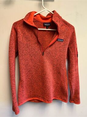 Patagonia Heathered Orange Half-Zip Fleece Pullover